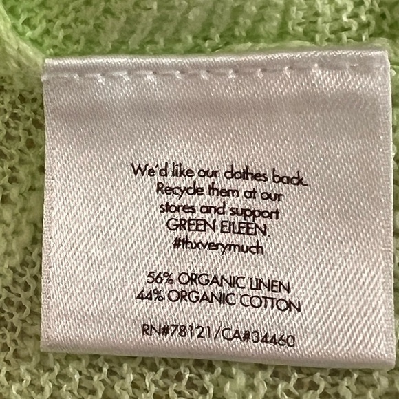 Eileen Fisher ORGANIC LINEN COTTON Lightweight Sweater Tunic Top Boat Neck - Picture 10 of 10